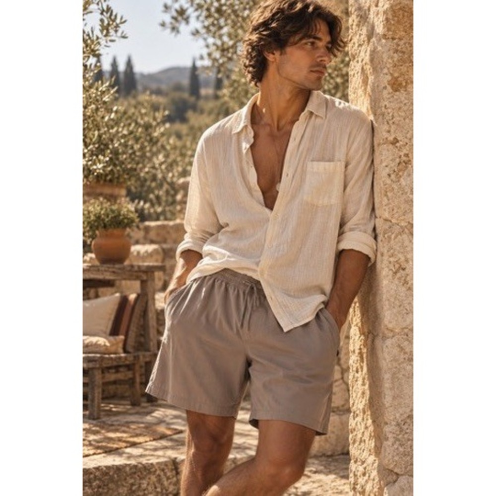 Lululemon Mens XXL Pace Breaker Athletic Shorts Taupe Brown Elastic Waist